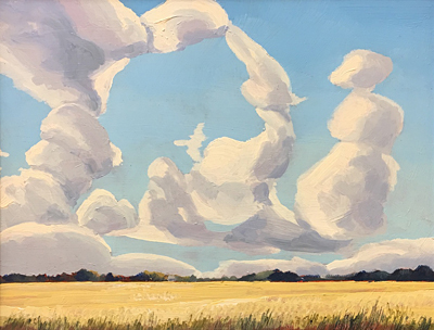 Chris Stoffel Overvoorde painting, Wheatfield Study, for sale from Eyekons Gallery